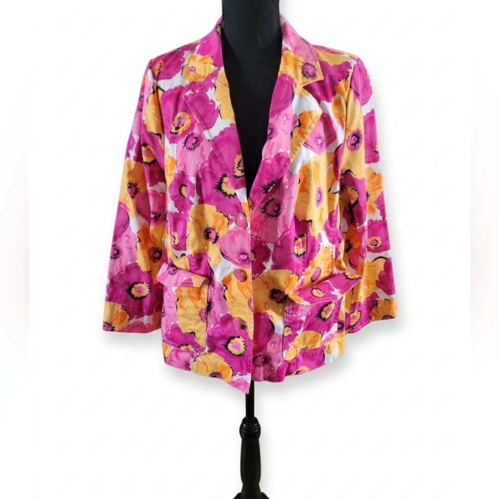 Floral Pink and Orange Women's Jacket